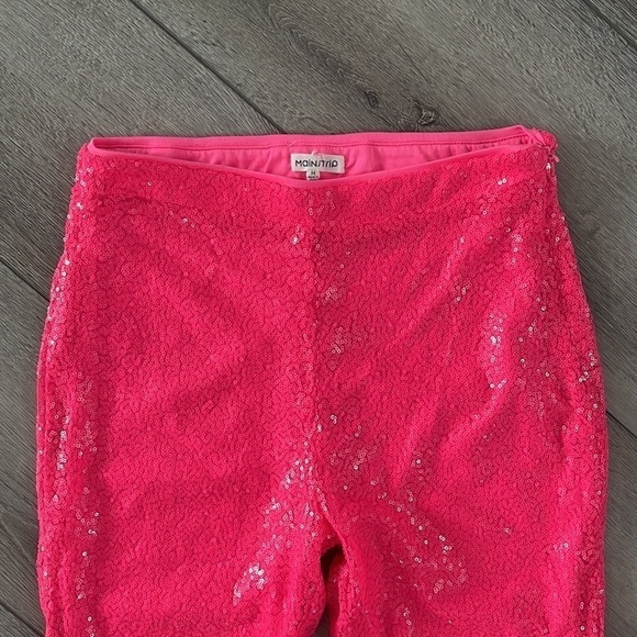 Main STRIP rhinestone crop cowboy sequin pants in fuchsia Medium - Picture 5 of 10